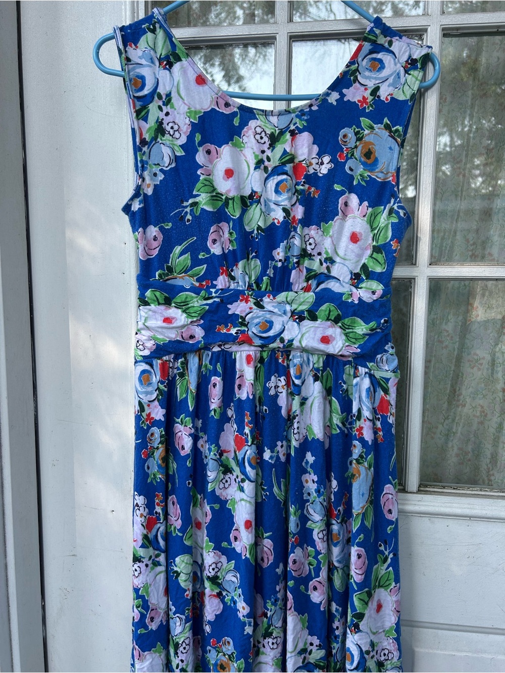 Maeve by Anthropologie MP Blue Floral Fit & Flare Dress